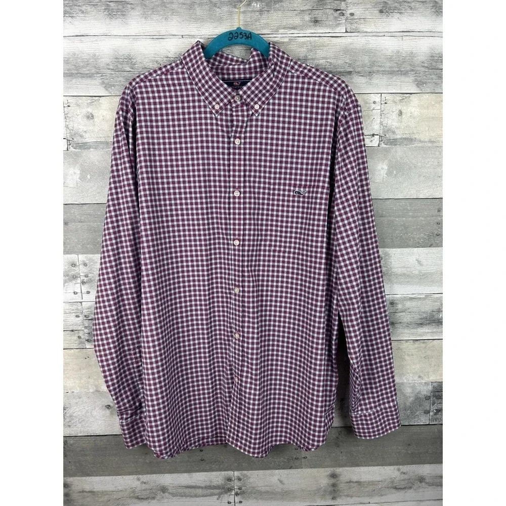 Vineyard Vines Slim Fit Tucker Plaid Long Sleeve Button Up XL